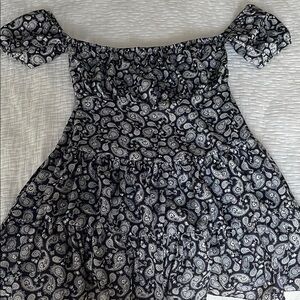 Elegant Black Paisley Mini Dress